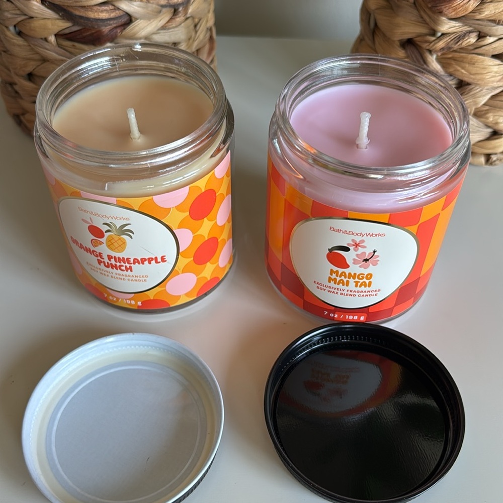 Orange Pineapple Punch & Mango Mai Tai Single Wick Bath & Body Works Candle Set - Picture 2 of 4